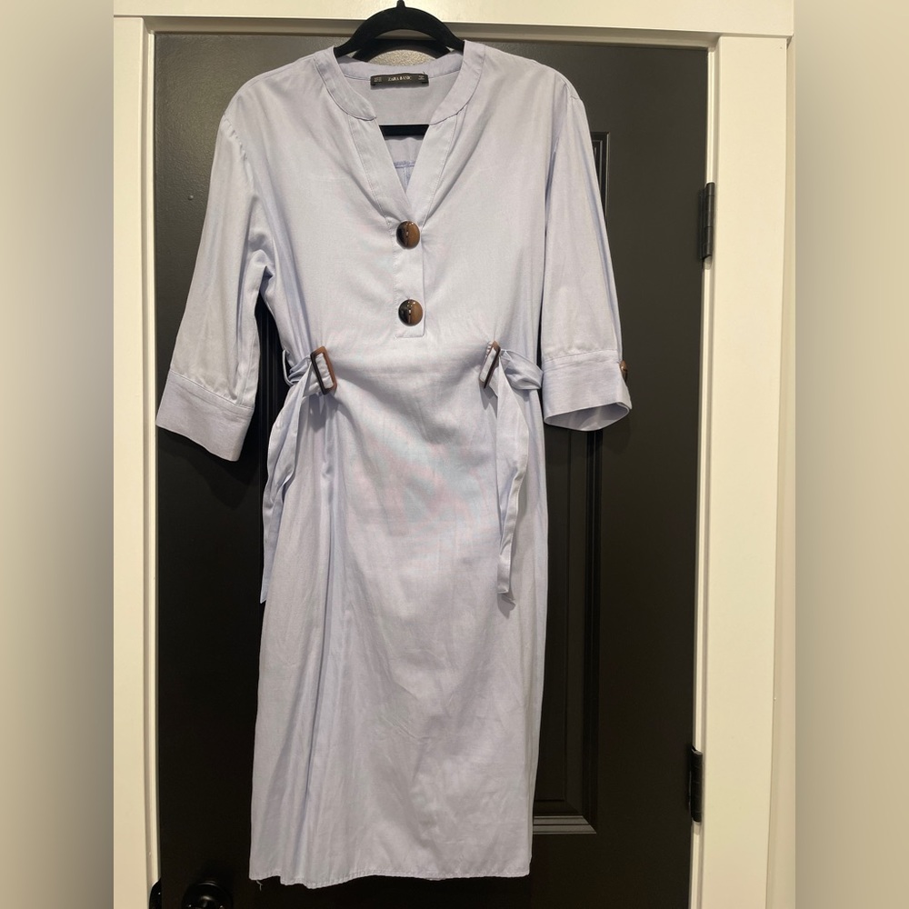 Blue button detailed Zara dress